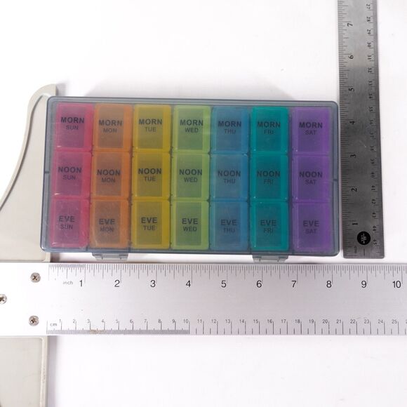 Morning Noon Night Vitamin Organizer 7-Day Pill Box Medicine Storage Container - Picture 5 of 6
